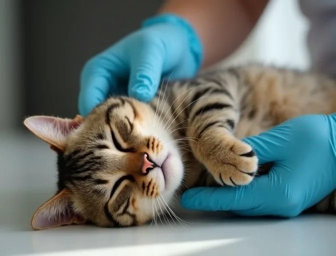 Specialist carefully handling a deceased cat with dignity in Deepdene